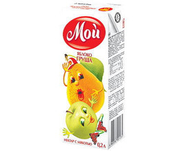 Сок МОЙ для детского питания со вкусом яблоко/груша, 200мл